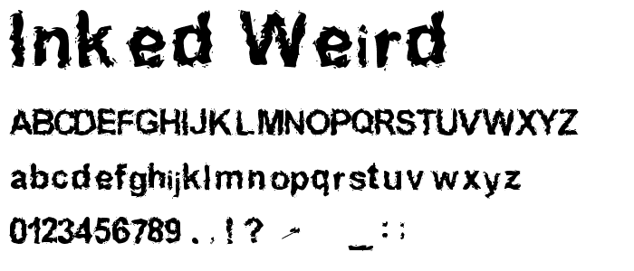 Inked weird font